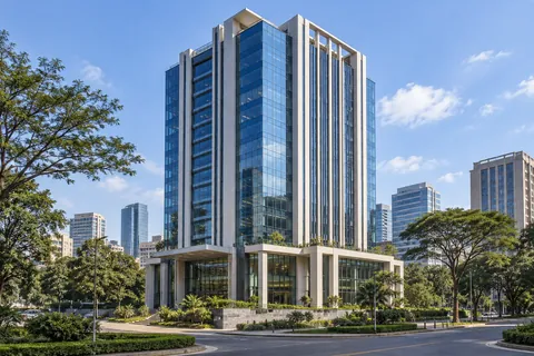 AI-generated illustrative Nairobi office high-rise; a fictional company building.
