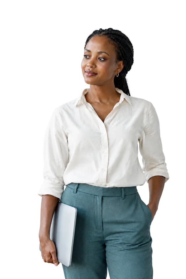 Photorealistic portrait of a data analyst