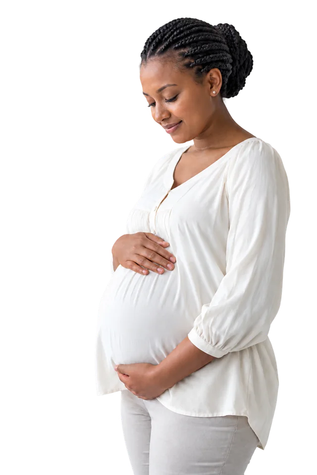 Photorealistic portrait of a pregnant woman